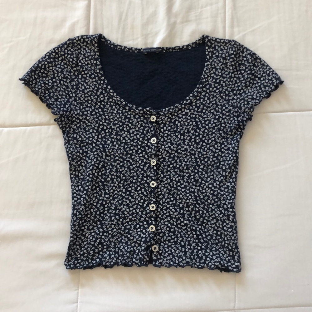Blue Floral Brandy Melville Zelly Top